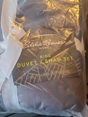Eddie Bauer Home King Duvet & Sham Set - Slate Gray